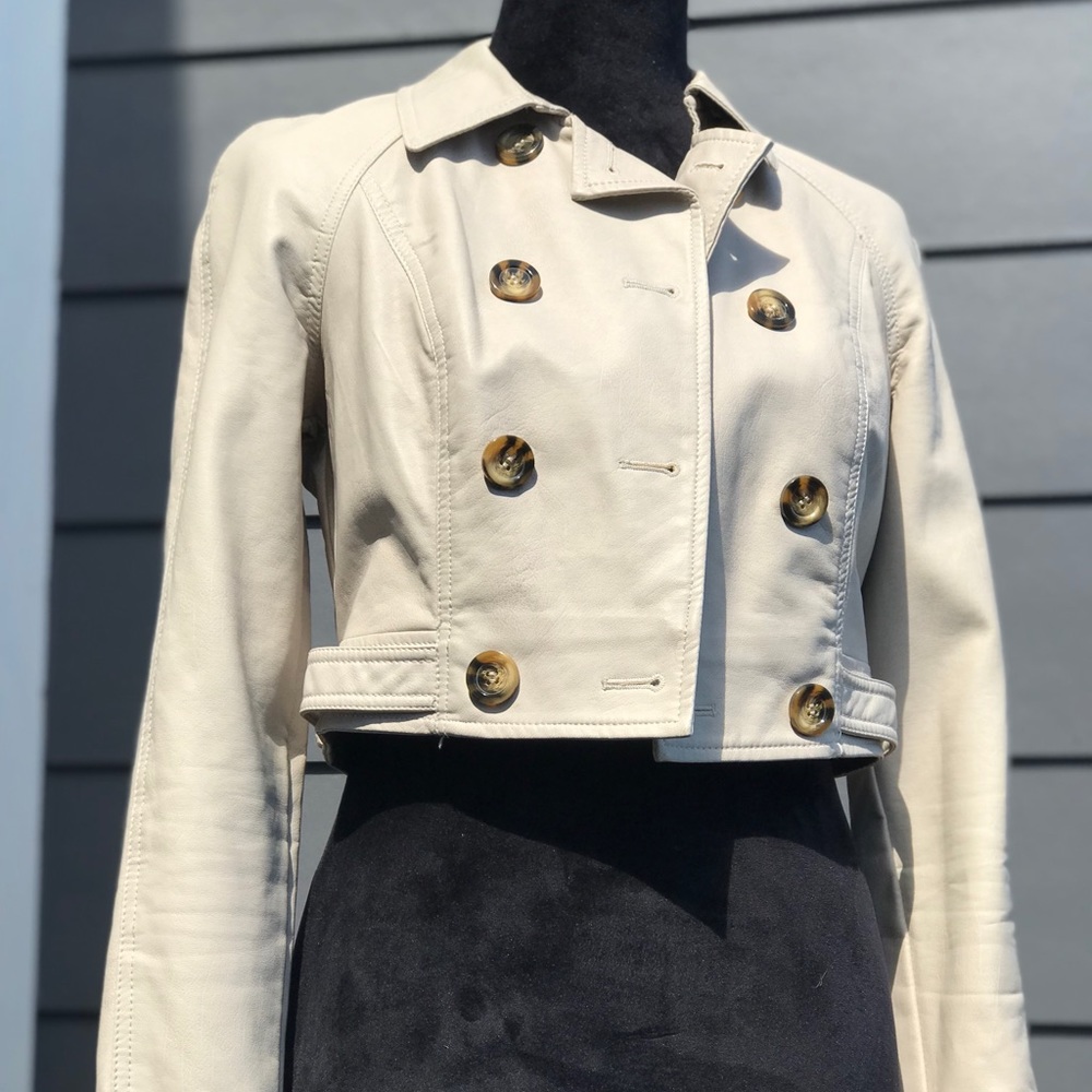 Faux Leather Crop Jacket